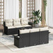 Tuinbankenset 7 st Zwart en Crème poly rattan