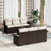 Tuinbankenset 7 st Bruin en Crème poly rattan