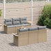 Tuinbankenset 7 st Beige en Grijs poly rattan