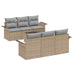 Tuinbankenset 7 st Beige en Grijs poly rattan