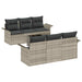 Tuinbankenset 7 st Licht Grijs en Donker Grijs poly rattan