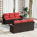 Tuin Sofa Set 7 st Beige en Rood poly rattan