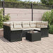 Tuin Sofa Set 7 st 6-Aantal zitplaatsen Zwart en Crème