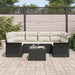 Tuin Sofa Set 7 st 6-Aantal zitplaatsen Zwart en Crème