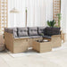 Tuin Sofa Set 7 st 6-Aantal zitplaatsen Beige en Grijs