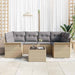 Tuin Sofa Set 7 st 6-Aantal zitplaatsen Beige en Grijs
