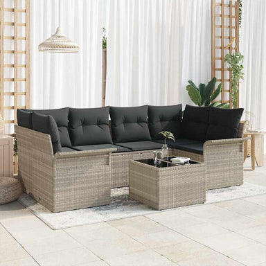 Tuin Sofa Set 7 st 6-Aantal zitplaatsen