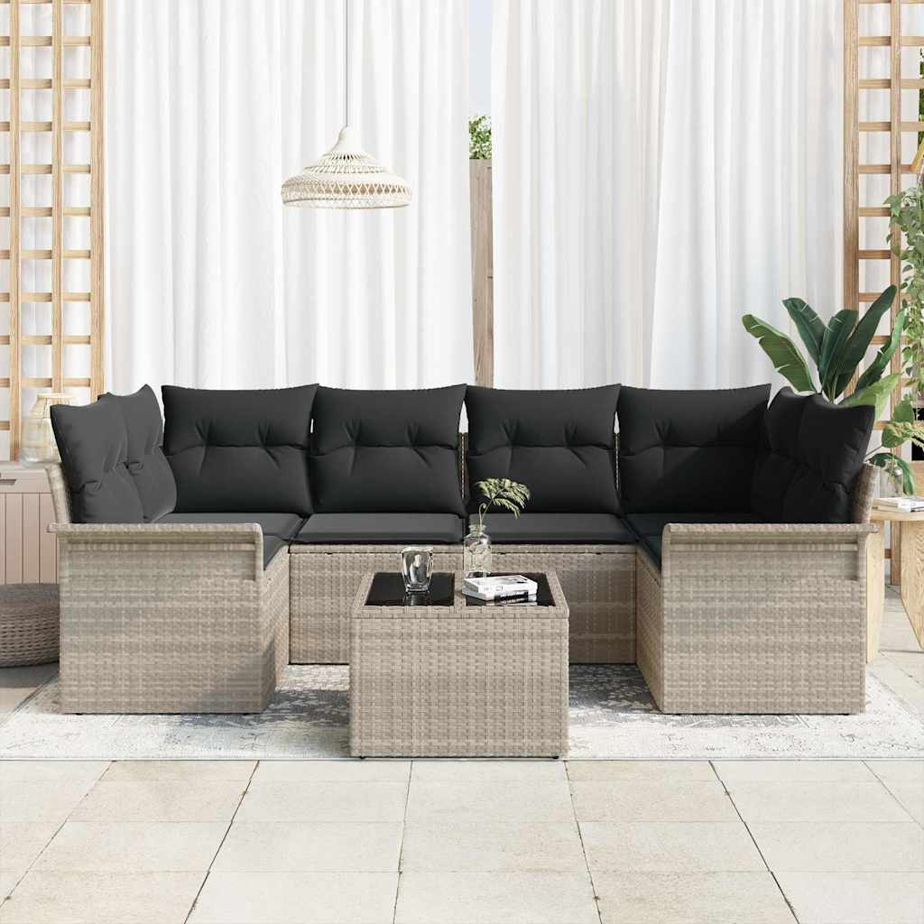 Tuin Sofa Set 7 st 6-Aantal zitplaatsen