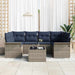 Tuin Sofa Set 7 st Grijs en Marineblauw poly rattan
