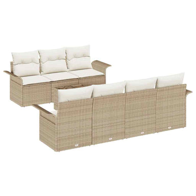 Tuinbankenset 8 st 7-Aantal zitplaatsen Beige en Crème