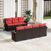 Tuin Sofa Set 8 st Beige en Rood poly rattan