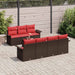 Tuin Sofa Set 8 st Beige en Rood poly rattan