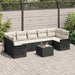 Tuin Sofa Set 8 st Zwart en Crème poly rattan