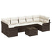 Tuin Sofa Set 8 st Bruin en Crème poly rattan