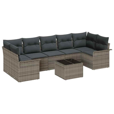 Tuin Sofa Set 8 st Grijs poly rattan