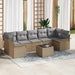 Tuin Sofa Set 8 st Beige en Grijs poly rattan