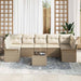 Tuin Sofa Set 8 st Beige en Crème poly rattan