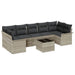 Tuin Sofa Set 8 st Licht Grijs en Donker Grijs poly rattan
