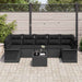 Tuin Sofa Set 8 st Zwart poly rattan