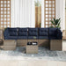Tuin Sofa Set 8 st Grijs en Marineblauw poly rattan