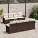 Tuin Sofa Set 9 st 8-Aantal zitplaatsen Bruin en Crème
