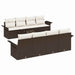 Tuin Sofa Set 9 st 8-Aantal zitplaatsen Bruin en Crème
