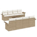 Tuin Sofa Set 9 st 8-Aantal zitplaatsen Beige en Crème