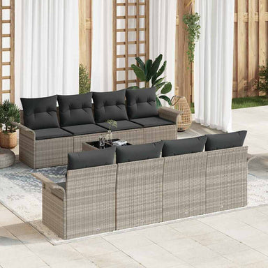 Tuin Sofa Set 9 st 8-Aantal zitplaatsen