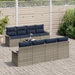 Tuin Sofa Set 9 st Grijs en Marineblauw poly rattan