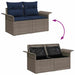 Tuin Sofa Set 9 st Grijs en Marineblauw poly rattan