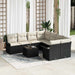 Tuinbankenset 9 st Zwart en Crème poly rattan
