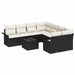 Tuinbankenset 9 st Zwart en Crème poly rattan