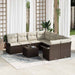 Tuinbankenset 9 st Bruin en Crème poly rattan