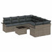Tuinbankenset 9 st Grijs poly rattan