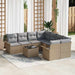 Tuinbankenset 9 st Beige en Grijs poly rattan
