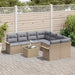 Tuinbankenset 9 st Beige en Grijs poly rattan