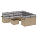 Tuinbankenset 9 st Beige en Grijs poly rattan
