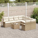 Tuinbankenset 9 st Beige en Crème poly rattan