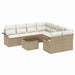 Tuinbankenset 9 st Beige en Crème poly rattan