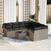 Tuinbankenset 9 st Licht Grijs en Donker Grijs poly rattan