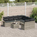 Tuinbankenset 9 st Licht Grijs en Donker Grijs poly rattan