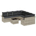 Tuinbankenset 9 st Licht Grijs en Donker Grijs poly rattan