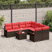 Tuin Sofa Set 9 st Beige en Rood poly rattan