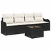 Tuin Sofa Set 5 st 4-Aantal zitplaatsen Zwart en Crème