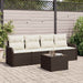 Tuin Sofa Set 5 st 4-Aantal zitplaatsen Bruin en Crème