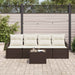 Tuin Sofa Set 5 st 4-Aantal zitplaatsen Bruin en Crème