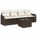 Tuin Sofa Set 5 st 4-Aantal zitplaatsen Bruin en Crème