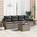 Tuin Sofa Set 5 st 4-Aantal zitplaatsen Grijs poly rattan