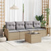 Tuin Sofa Set 5 st 4-Aantal zitplaatsen Beige en Grijs