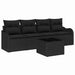 Tuin Sofa Set 5 st 4-Aantal zitplaatsen Zwart poly rattan